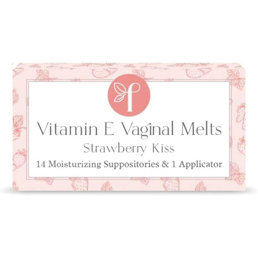 Femallay Organic Vaginal Melts Strawberry front packaging view for feminine moisturizing.