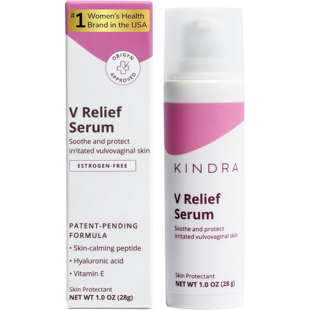 Kindra V Relief Serum front view hormone free moisturizer