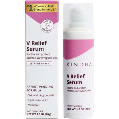Kindra V Relief Serum front view hormone free moisturizer
