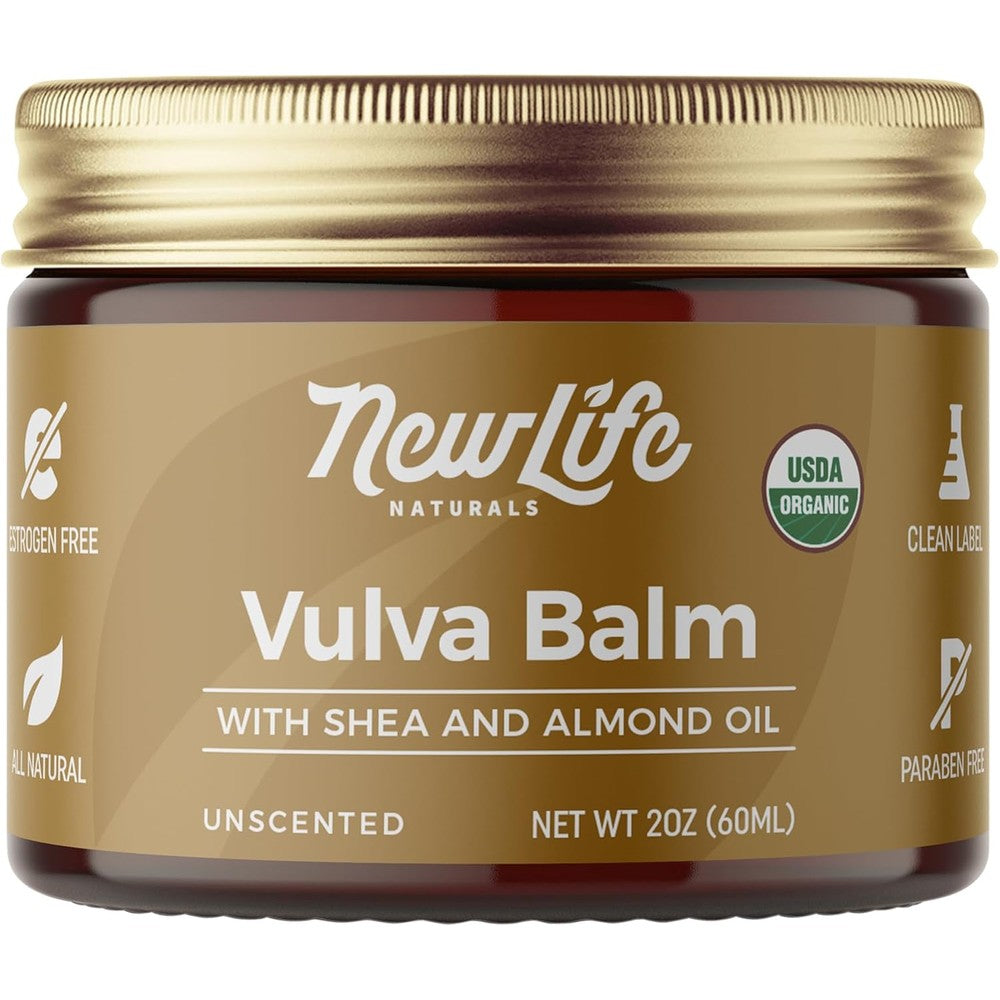 NewLife Naturals Certified Organic Vulva Balm front view for intimate hydration