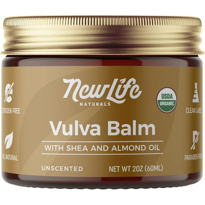NewLife Naturals Certified Organic Vulva Balm front view for intimate hydration