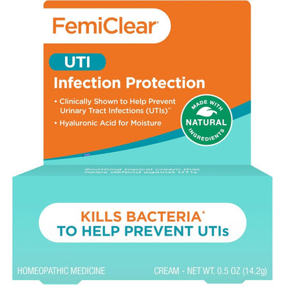 FemiClear Infection Protection Vulva Cream front view packaging for UTI defense.