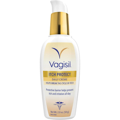 Vagisil Itch Protect Daily Creme front packaging showing prebiotic oatmeal formula.