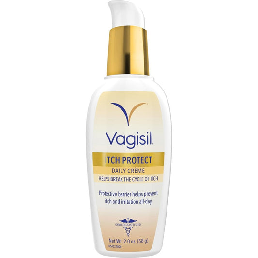 Vagisil Itch Protect Daily Creme front packaging showing prebiotic oatmeal formula.