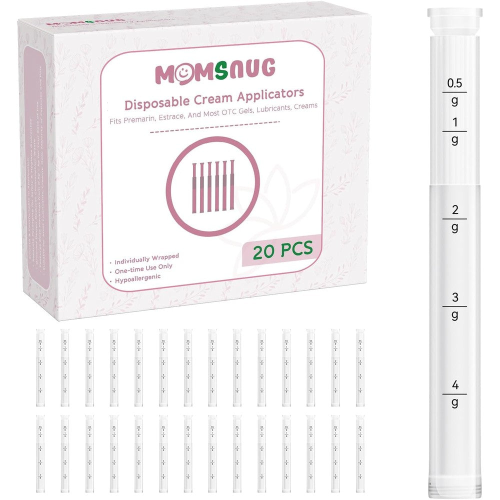 Momsnug Disposable Vaginal Cream Applicators front view for feminine care.
