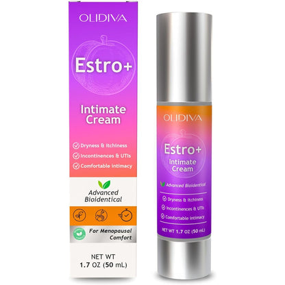 Olidiva Bioidentical Estriol Cream front view packaging for menopause relief