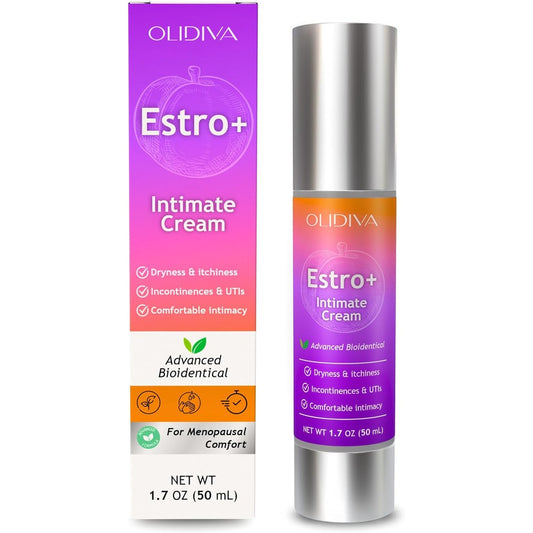 Olidiva Bioidentical Estriol Cream front view packaging for menopause relief
