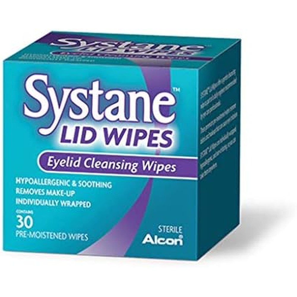 Systane Lid Wipes 30 Count Pack of 3 front view showing sterile packaging