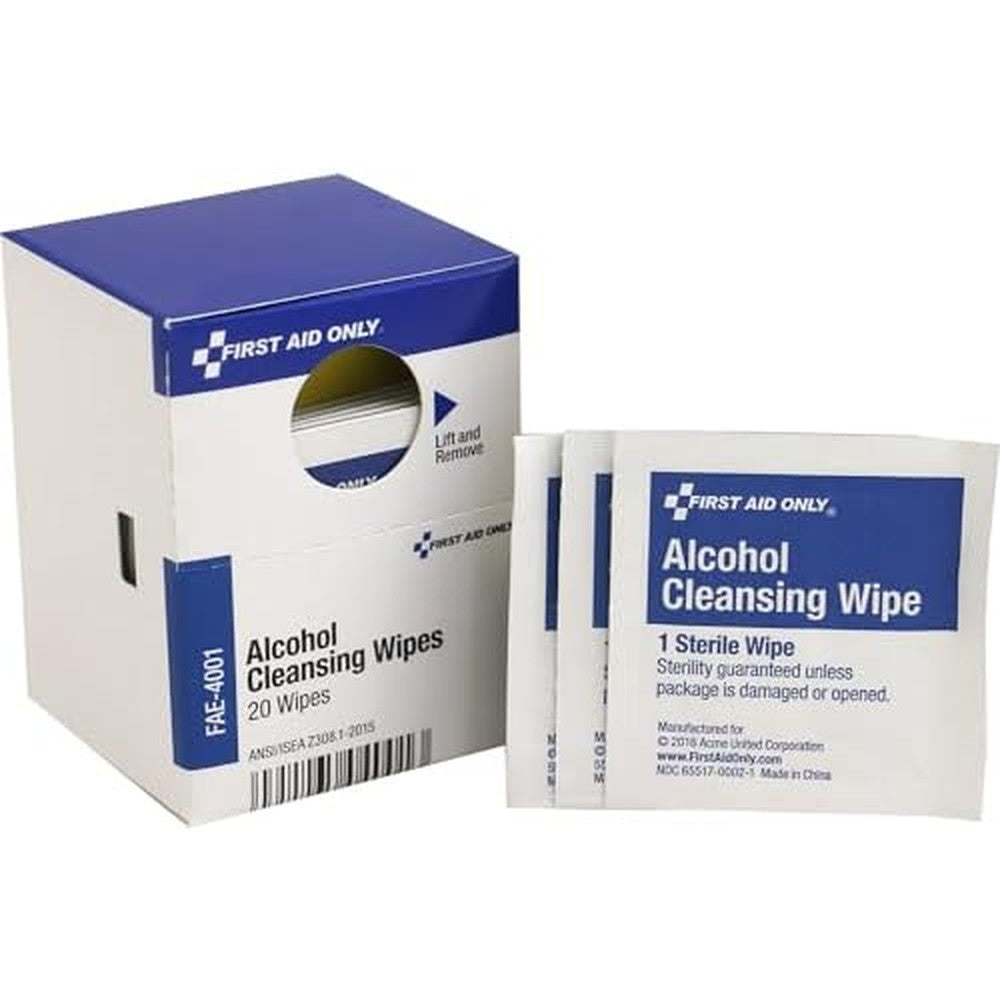 First Aid Only Alcohol Cleansing Pads 20 Count front view box