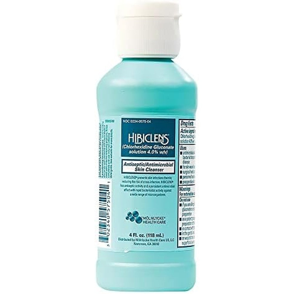 Hibiclens Antiseptic Skin Cleanser 4 ounce bottle front view medical grade antimicrobial soap