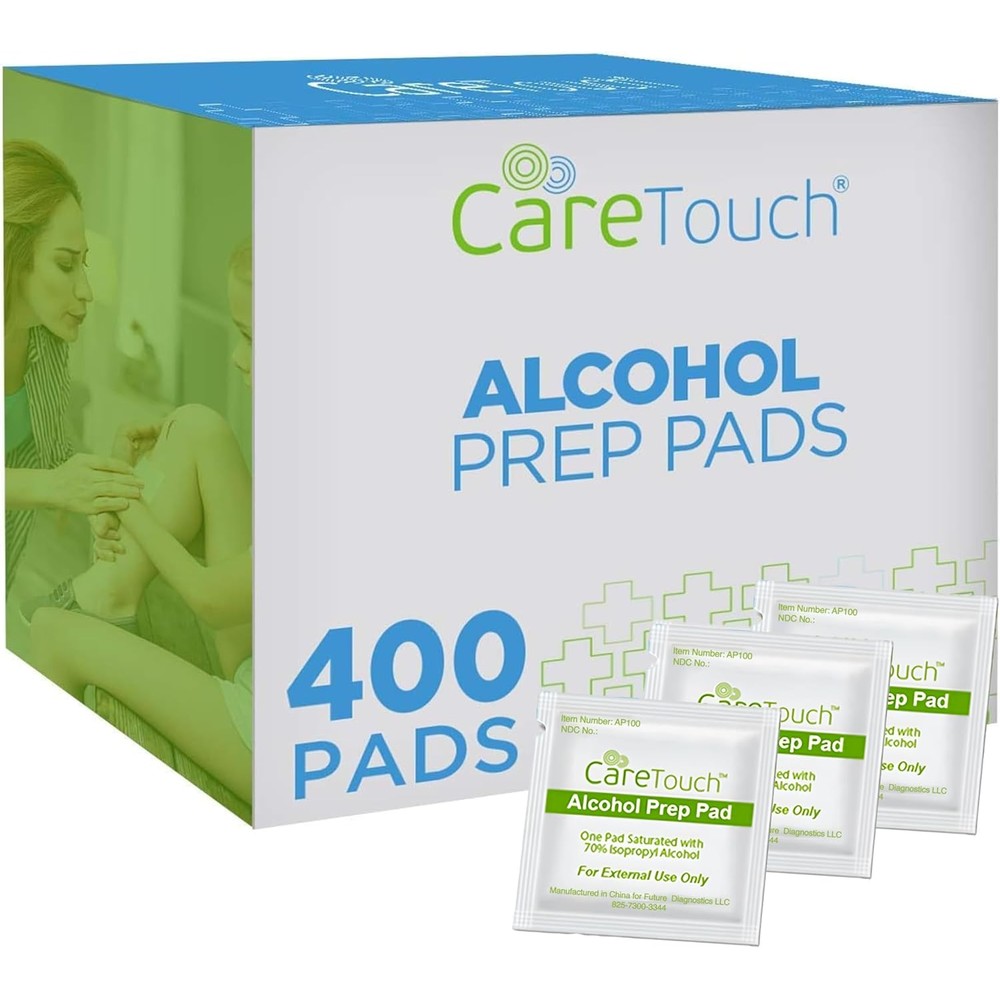Care Touch Sterile Alcohol Prep Pads 400 count box front view