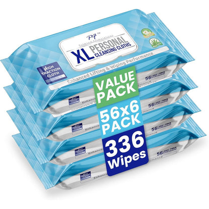 Premium Formulations XL Adult Wipes 4 pack bundle front view for incontinence care.