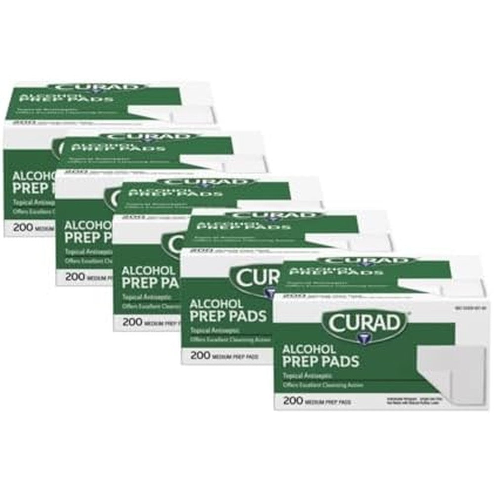 Medline Curad Alcohol Prep Pads 1000 count front view packaging.