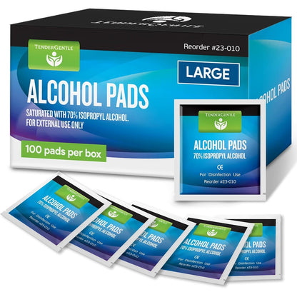 TenderGentle Alcohol Prep Pads 100 Count box front view for medical skin preparation