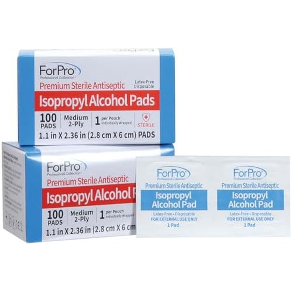 ForPro Premium Sterile Alcohol Prep Pads front view 200 count pack