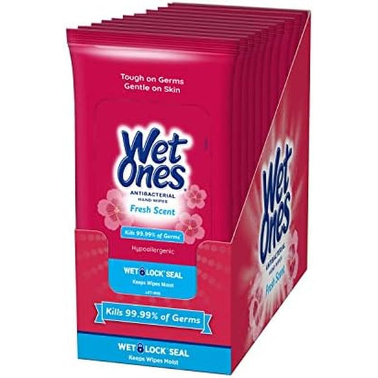 Wet Ones Travel Packs Fresh Scent 10 Packs, 200 Wipes