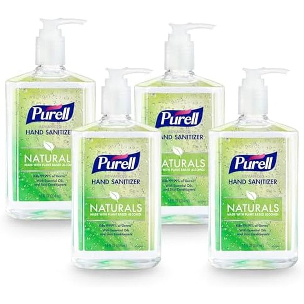 Purell Advanced Hand Sanitizer Naturals with Plant Based Alcohol, Citrus Scent, 12 fl oz Pump Bottle (Pack of 4) - 3623-06-EC2