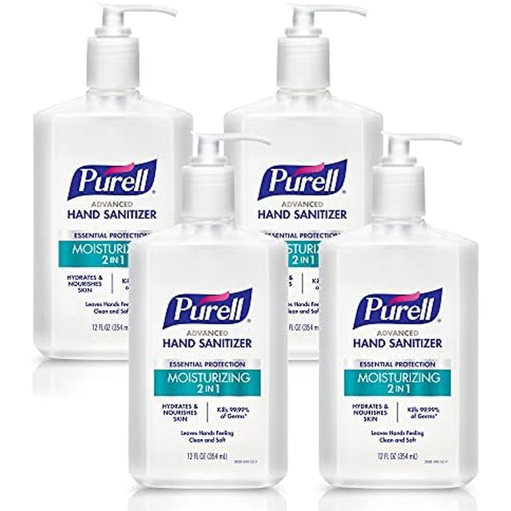 Purell 2in1 Moisturizing Advanced Hand Sanitizer Gel, 12 oz Pump Bottle (Pack of 4) - 3698-06-EC