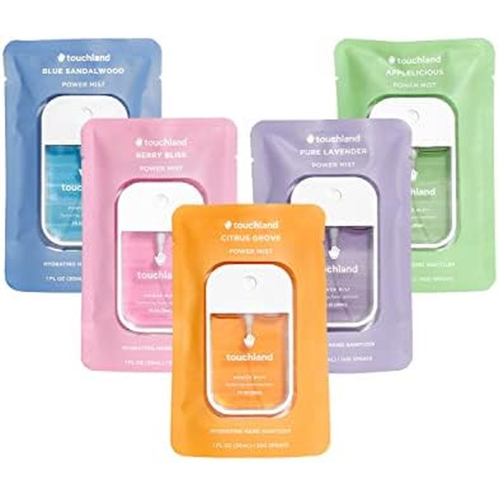 Touchland hand sanitizer spray Top 5 Set with colorful travel mist bottles