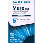 Bausch and Lomb Muro 128 five percent sodium chloride hypertonicity ophthalmic ointment twin pack front view packaging