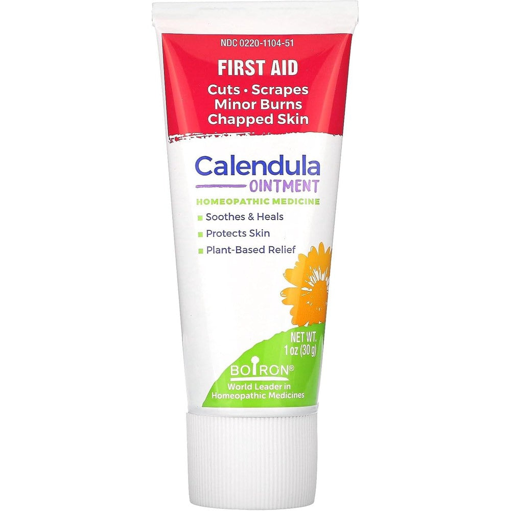 Boiron Calendula Ointment 1 Ounce tube front view for first aid skin healing