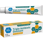 Med Pride Triple Antibiotic Ointment one ounce tube and packaging box front view for first aid infection prevention