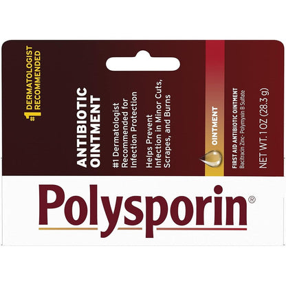 Polysporin First Aid Topical Antibiotic Skin Ointment 1 ounce front packaging view