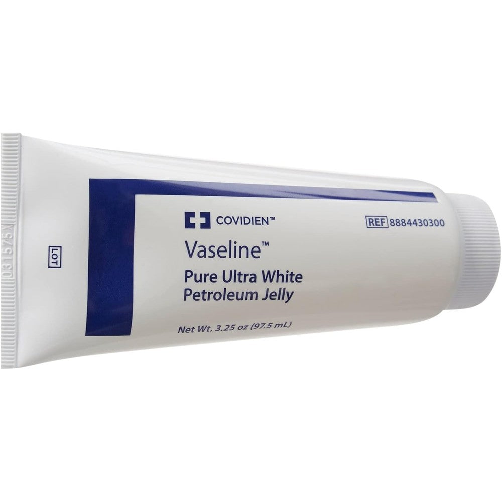 Kendall Vaseline Pure Ultra White Petroleum Jelly three pack front view medical grade skin protectant tube