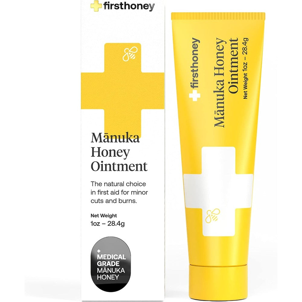 First Honey Wound Healing Ointment front view of the one ounce tube for natural first aid care.