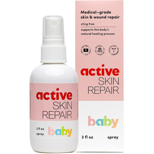 BLDG Active Skin Repair Baby Spray front view bottle for natural diaper rash relief