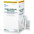 Globe Triple Antibiotic Ointment front view box of 144 packets for first aid