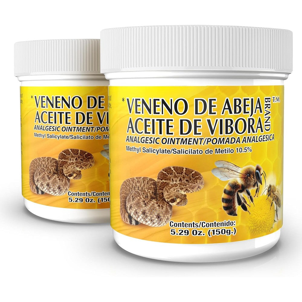 Veneno De Abejas Aceite De Vibora Menper Analgesic Ointment front view twin pack for muscle pain relief