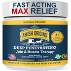 Amish Origins Deep Penetrating Pain Relief Ointment 3.5 Ounce jar front view showing natural pain relief topical formula.