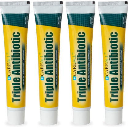 CareAll Triple Antibiotic Ointment front view pack of four tubes for first aid protection