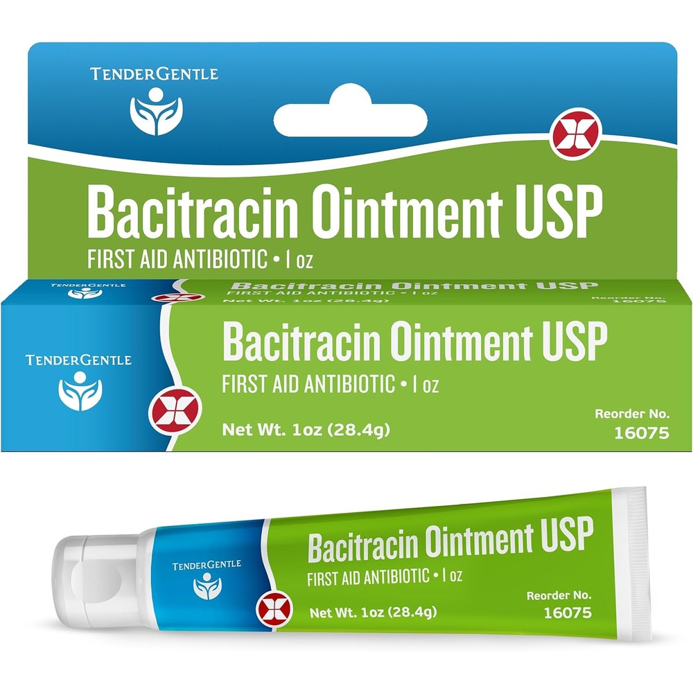 TenderGentle bacitracin antibiotic ointment with zinc front view for first aid kits