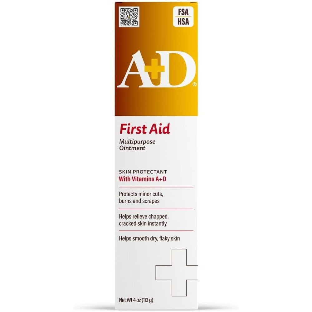 A+D First Aid Multipurpose Healing Ointment 4 Ounce front view packaging