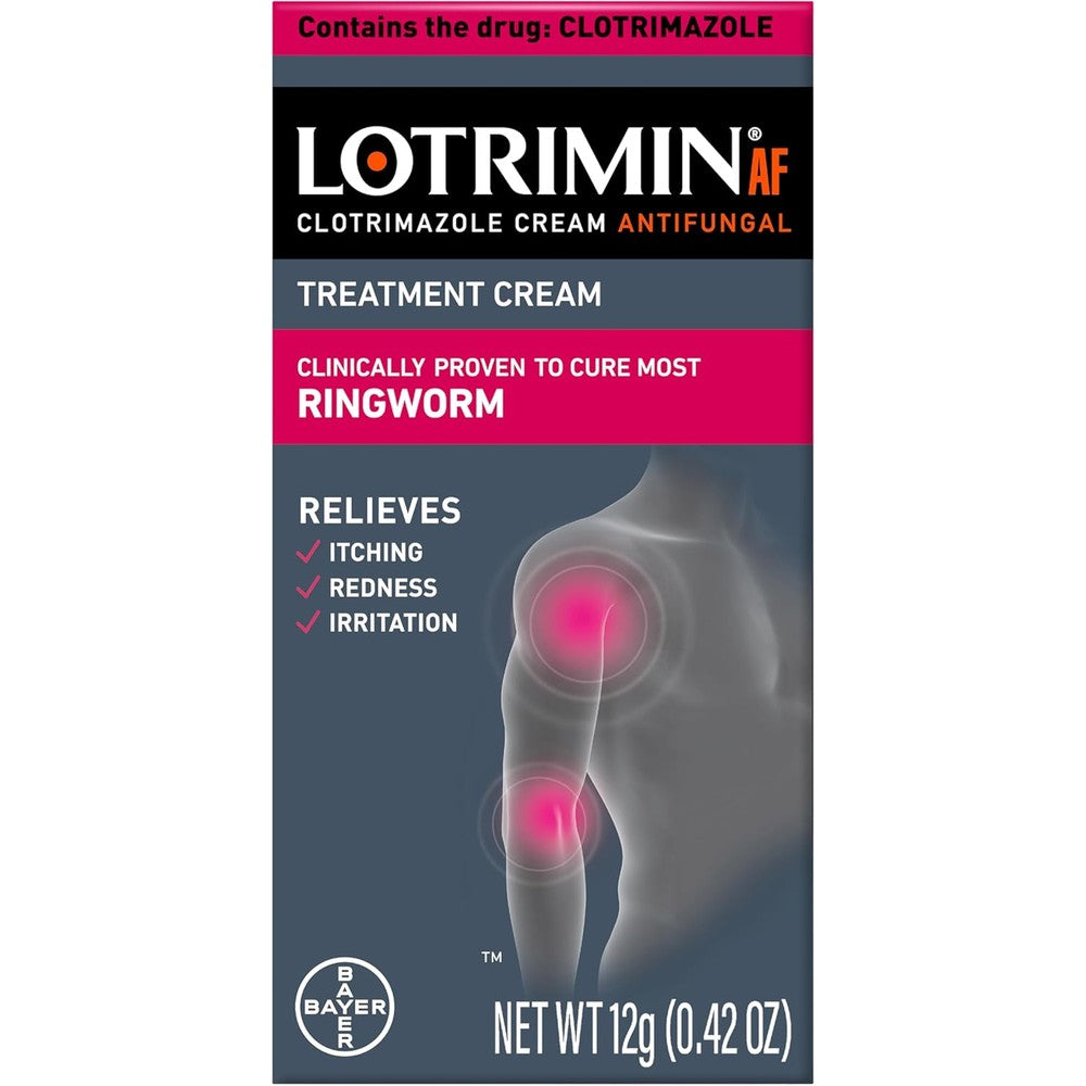 Lotrimin AF Ringworm Antifungal Cream front packaging view for body fungus treatment