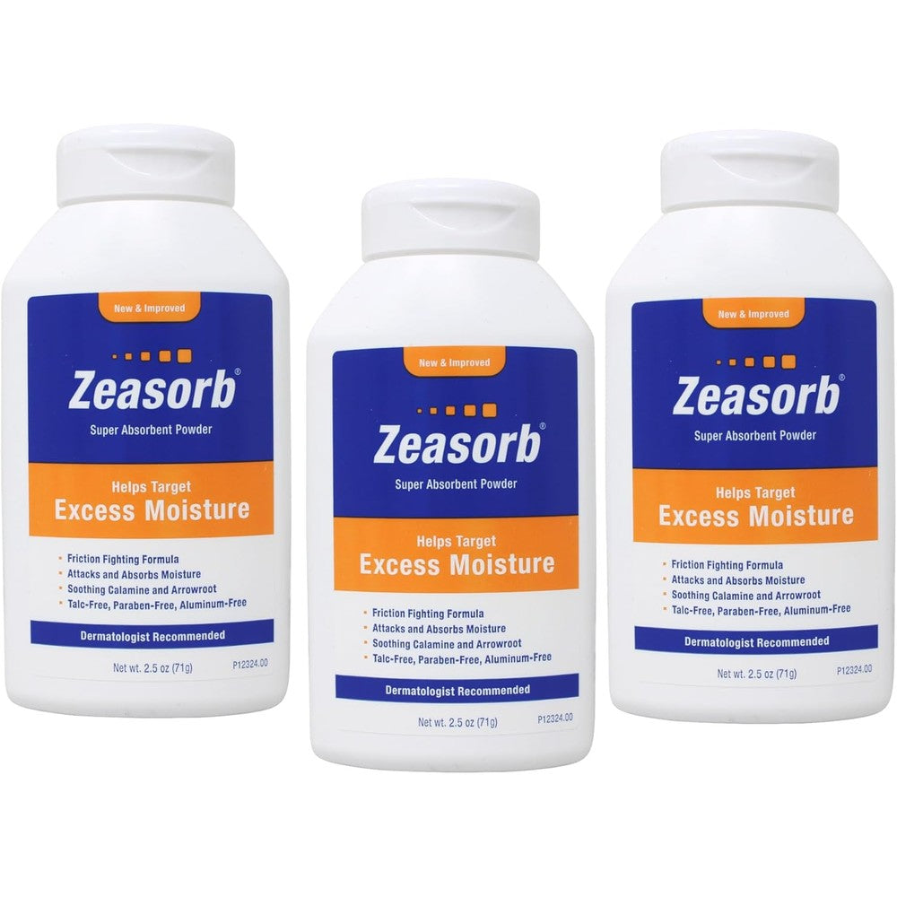 Zeasorb Prevention Super Absorbent Powder front view for moisture control.