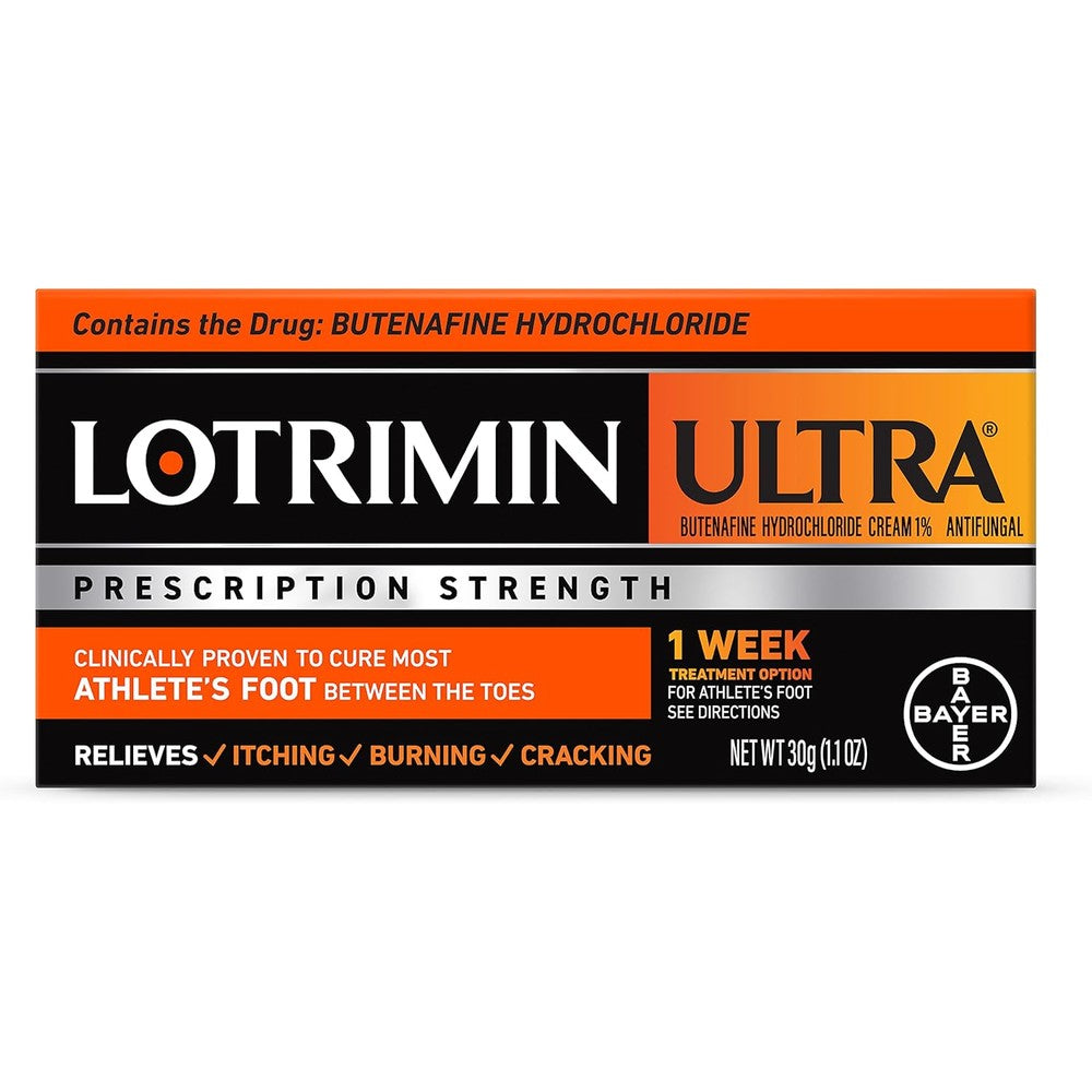 Lotrimin Ultra 1 Week Athlete's Foot Treatment cream front view packaging