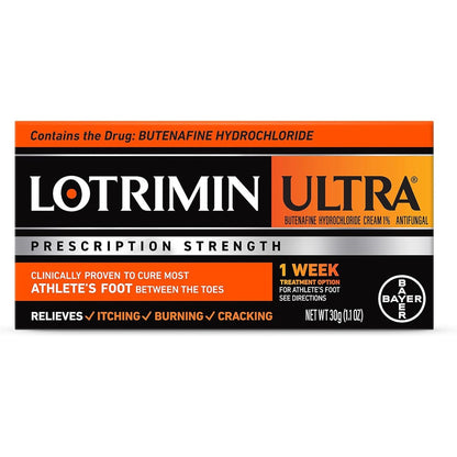 Lotrimin Ultra 1 Week Athlete's Foot Treatment cream front view packaging