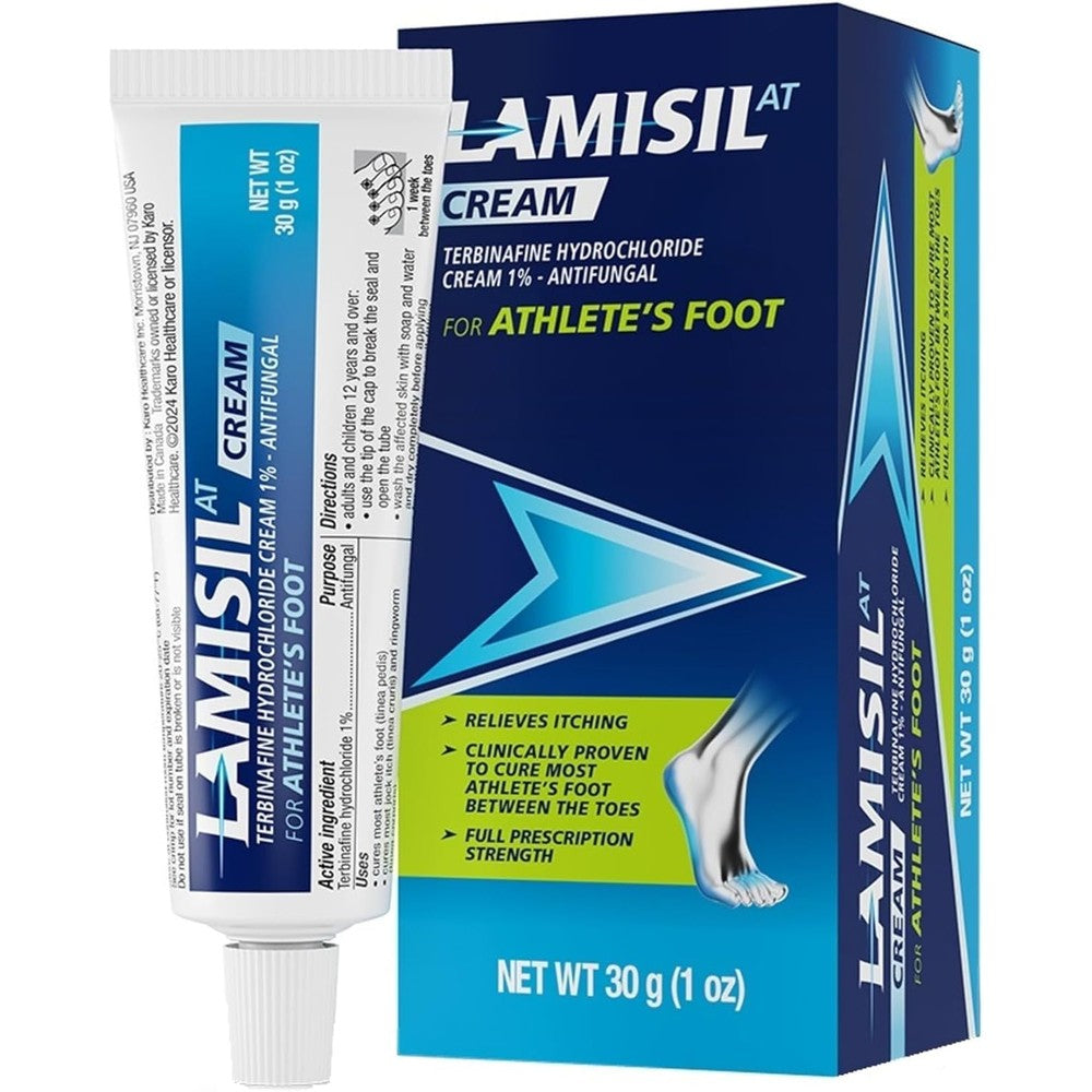 Lamisil Athlete's Foot Antifungal Cream front packaging showing one week treatment benefit.