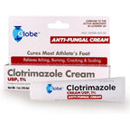 Globe Pharmacy Clotrimazole Antifungal Cream one ounce tube front view for athlete's foot relief