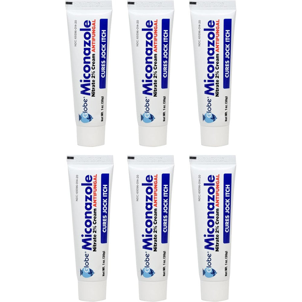 Globe Miconazole Nitrate 2% Antifungal Cream front view tube for athlete's foot relief.