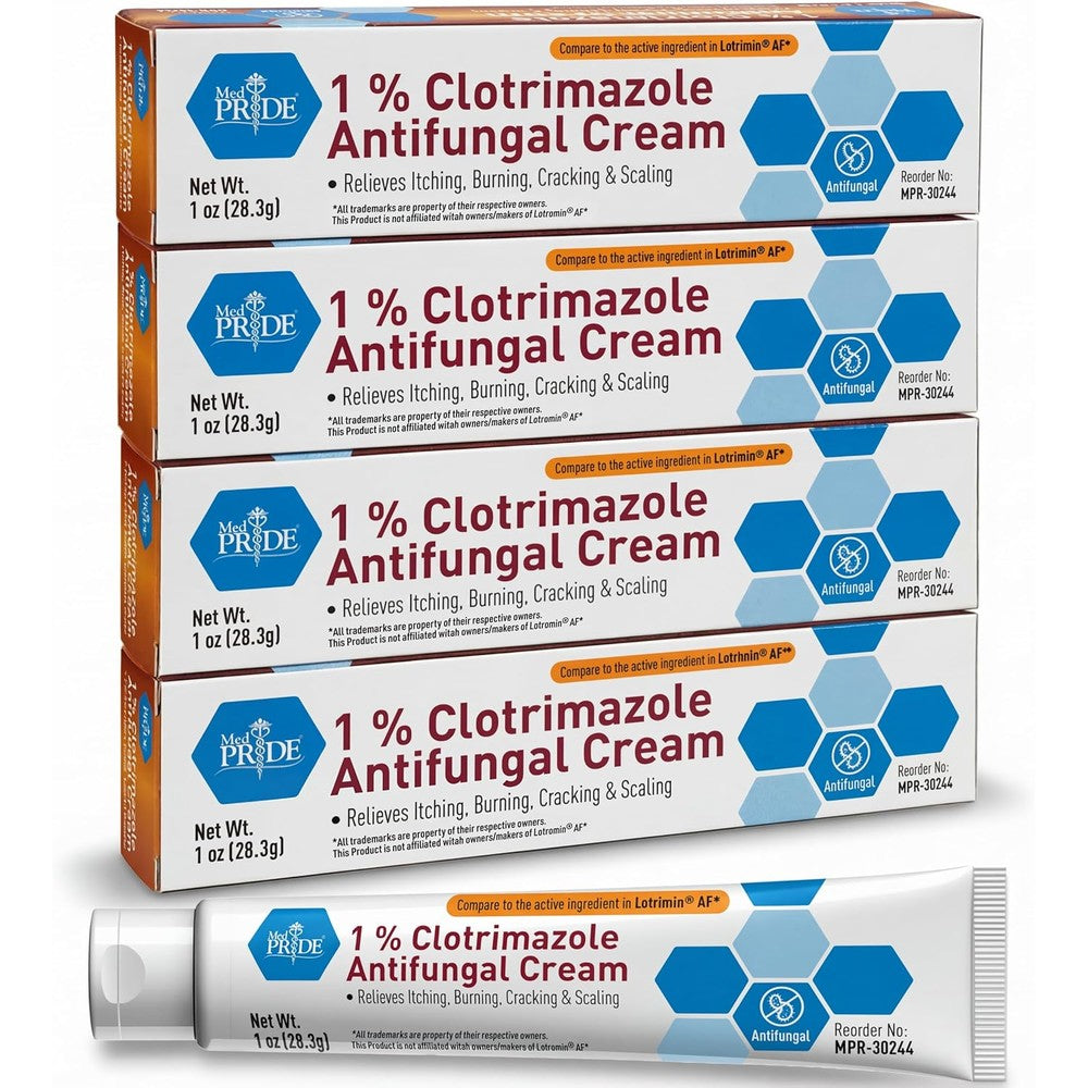 MED PRIDE Clotrimazole Antifungal Cream 4 pack front view for ringworm treatment