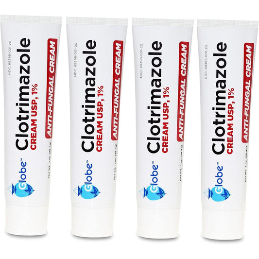Globe Clotrimazole Antifungal Cream 4 Pack front view for ringworm treatment