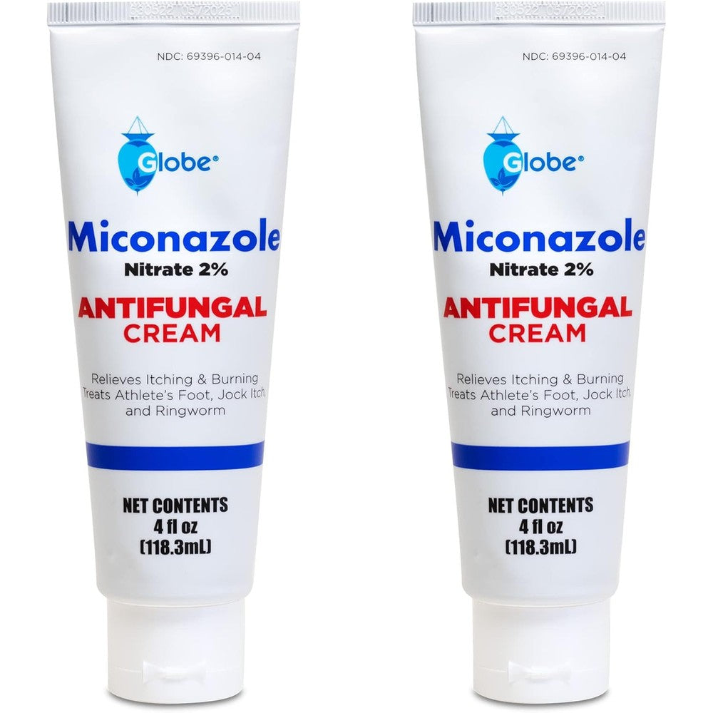 Globe Miconazole Nitrate 2% Antifungal Cream front view packaging