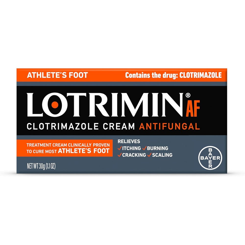 Lotrimin AF Athlete Foot Antifungal Cream front packaging view for itchy skin relief