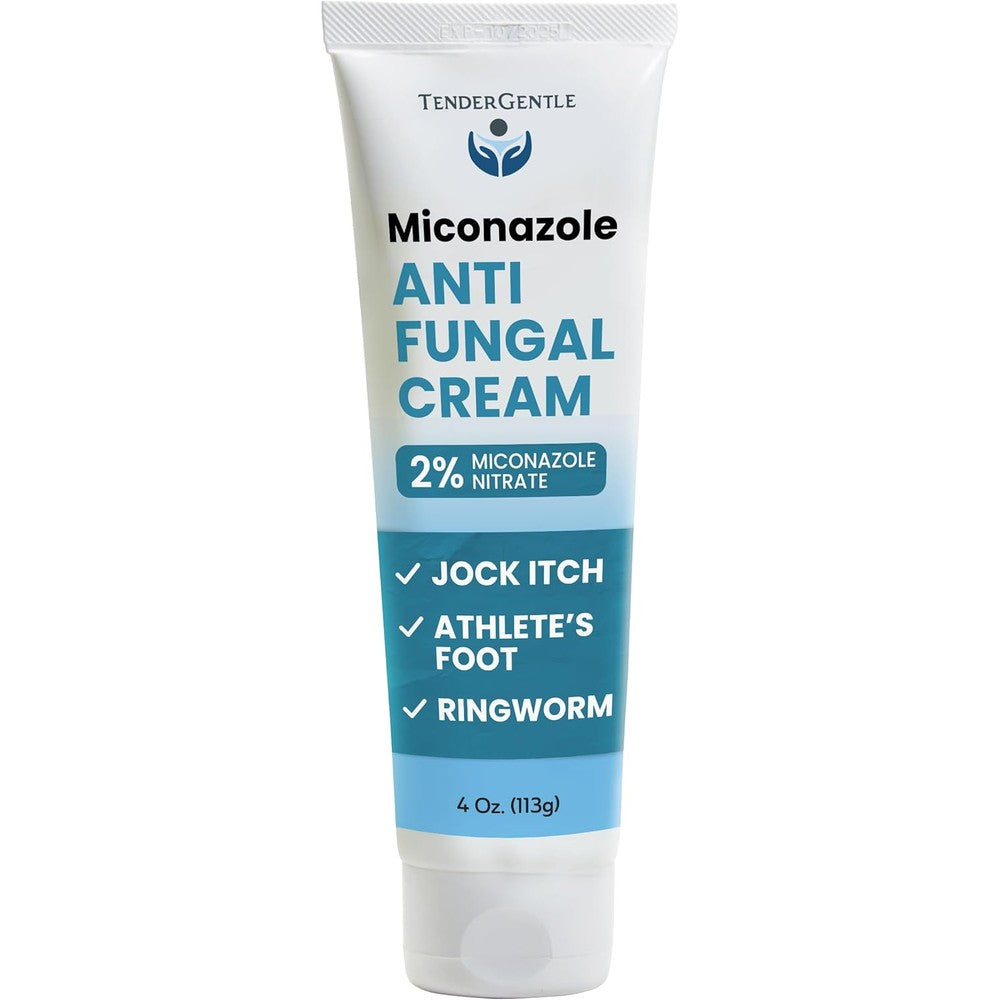 TenderGentle Miconazole Antifungal Cream front view of the four ounce tube for skin infection treatment.