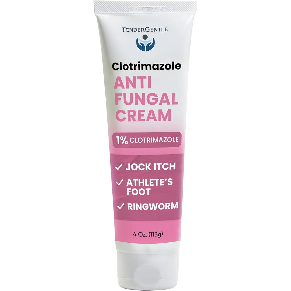 TenderGentle clotrimazole antifungal cream front view of packaging tube for skin infection relief