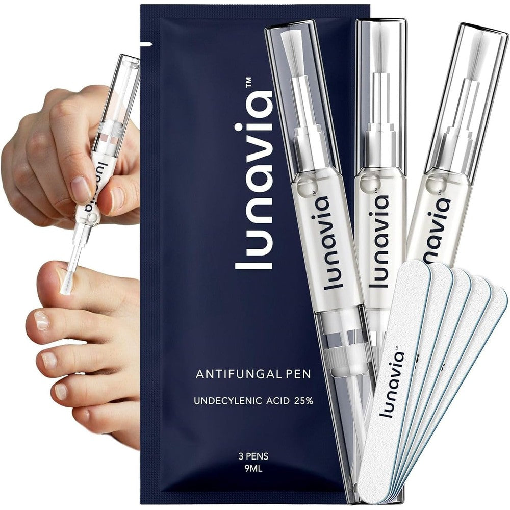 Lunavia Antifungal Pen 3 pack box packaging front view showing maximum strength formula